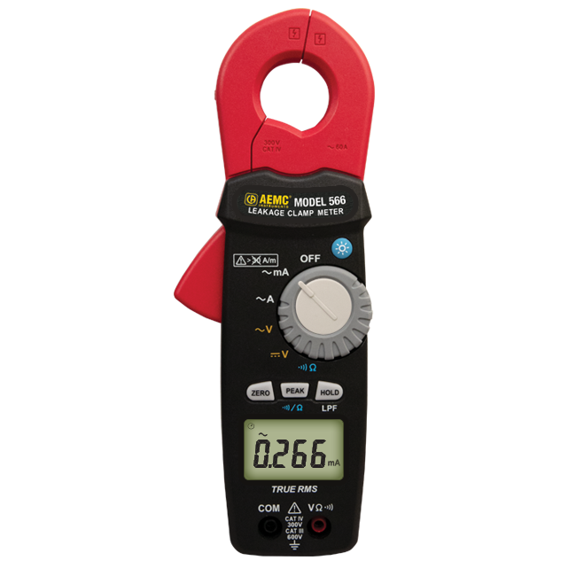 AEMC Model 566 – TRMS Clamp-On Leakage Current Meter