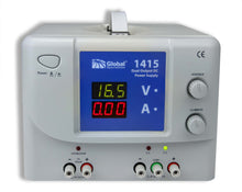 Front view of Global Specialties 1415 Dual Output DC Power Supply