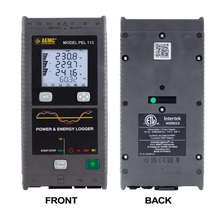 AEMC PEL 113 power logger kit with LCD display, 3 MiniFlex sensors, and accessories