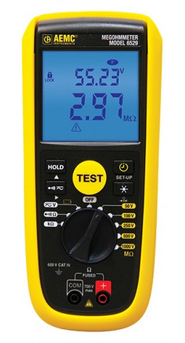 AEMC 6529 Handheld Digital Insulation Resistance Tester – 250V, 500V, 1000V