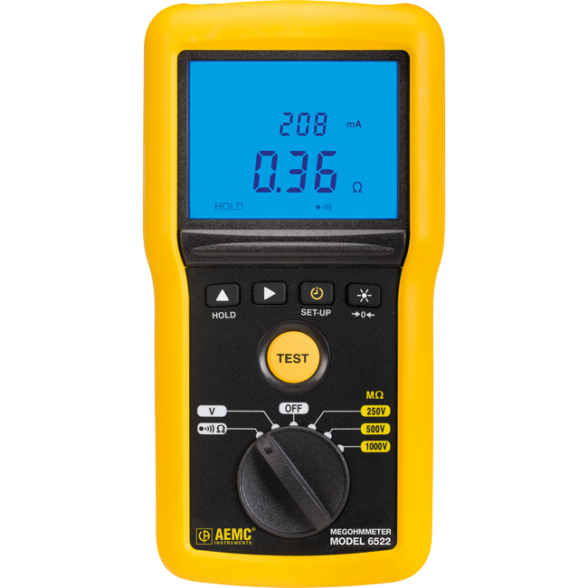 AEMC 6522 Digital Insulation Resistance Tester – 250V, 500V, 1000V
