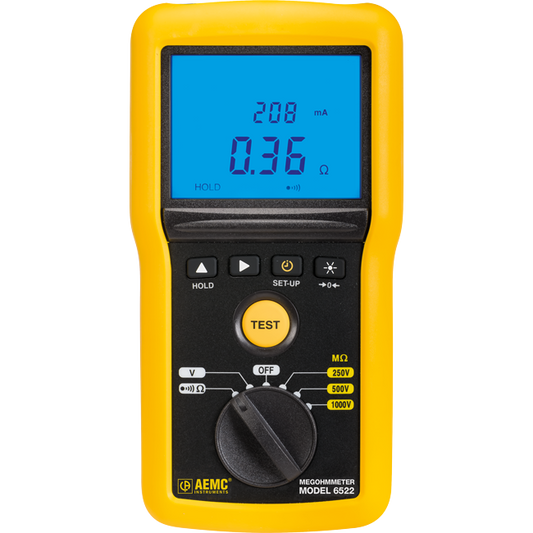AEMC 6522 Digital Insulation Resistance Tester – 250V, 500V, 1000V