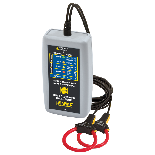 AEMC ML912 Simple Logger II – AC Current Data Logger for 100A/1000A Monitoring