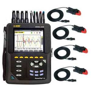 AEMC PowerPad® III 8336 Power Quality Analyzer w/4 6A/120A current probes