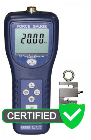 REED SD-6100 Data Logging Force Gauge, 220 lbs (100 kg) with ISO certificate