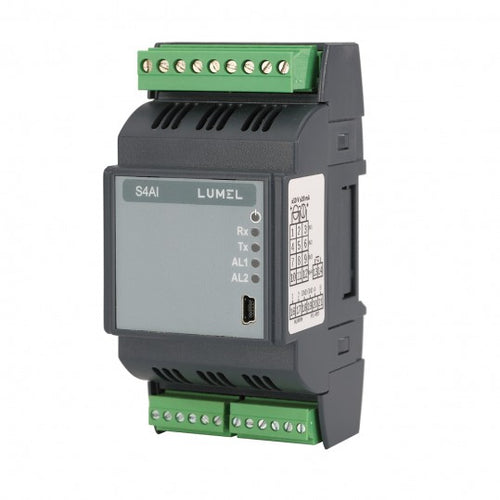 Lumel S4AI - 4 analog inputs Converter into digital RS-485 signal with Modbus protocol.