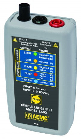 AEMC L562 Simple Logger II AC Voltage/Current Data Logger, 600 V